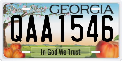 GA license plate QAA1546