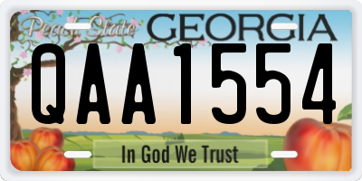 GA license plate QAA1554