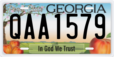 GA license plate QAA1579