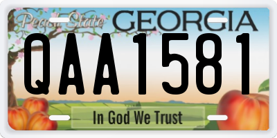 GA license plate QAA1581