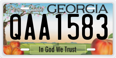 GA license plate QAA1583