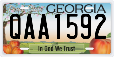 GA license plate QAA1592