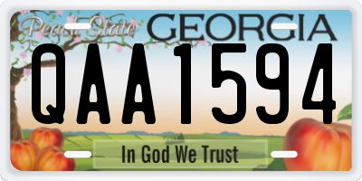 GA license plate QAA1594