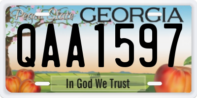 GA license plate QAA1597