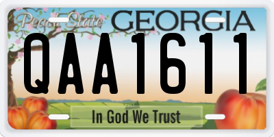 GA license plate QAA1611