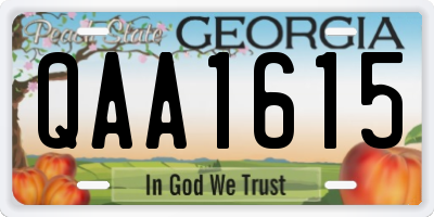 GA license plate QAA1615