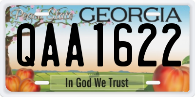GA license plate QAA1622