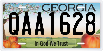 GA license plate QAA1628