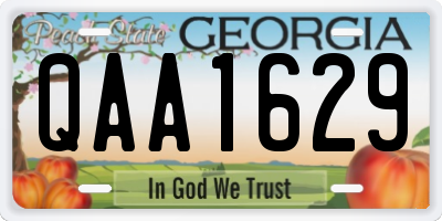 GA license plate QAA1629