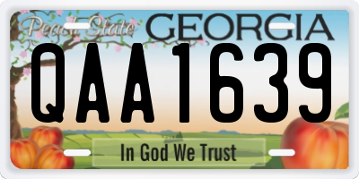 GA license plate QAA1639
