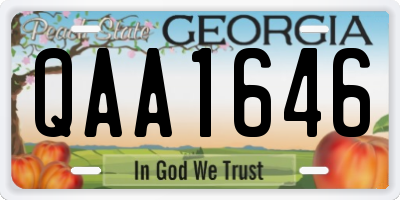 GA license plate QAA1646