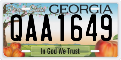 GA license plate QAA1649