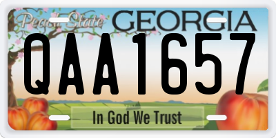 GA license plate QAA1657