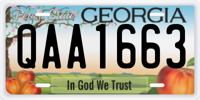 GA license plate QAA1663