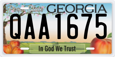 GA license plate QAA1675