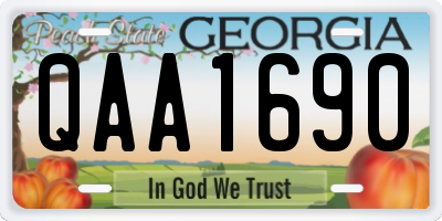 GA license plate QAA1690