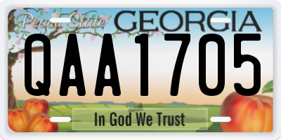 GA license plate QAA1705