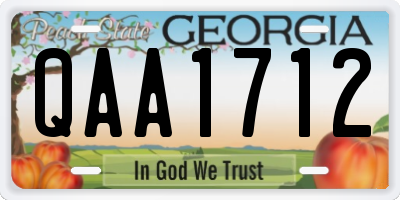 GA license plate QAA1712