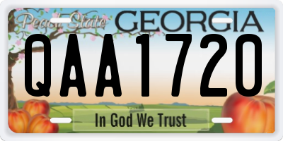 GA license plate QAA1720
