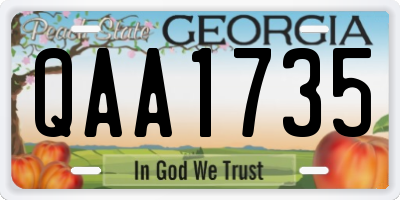 GA license plate QAA1735