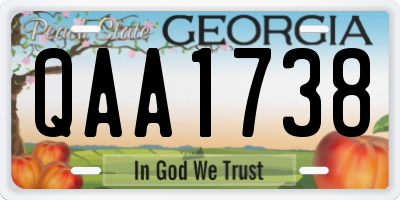 GA license plate QAA1738