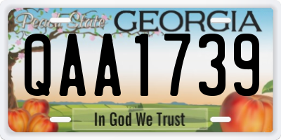 GA license plate QAA1739