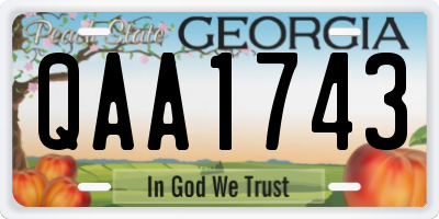 GA license plate QAA1743