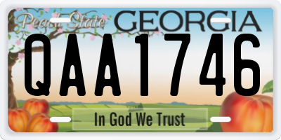 GA license plate QAA1746