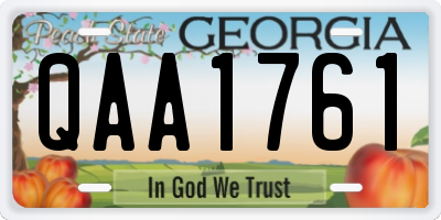 GA license plate QAA1761