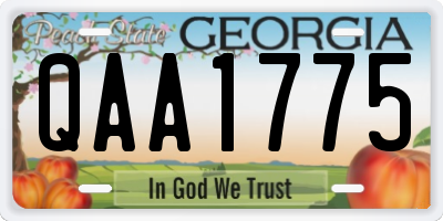 GA license plate QAA1775