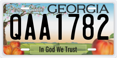 GA license plate QAA1782