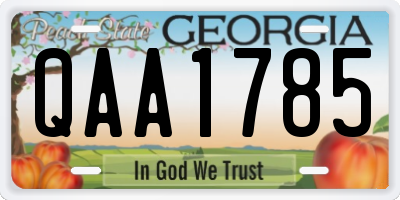 GA license plate QAA1785