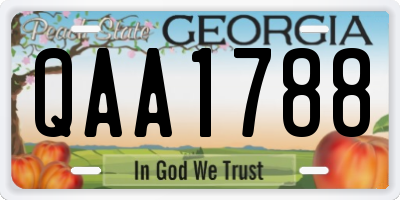 GA license plate QAA1788
