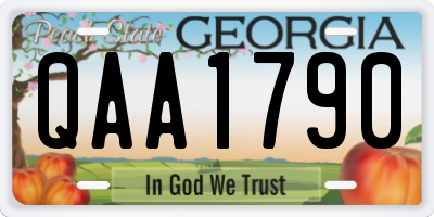 GA license plate QAA1790