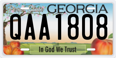 GA license plate QAA1808