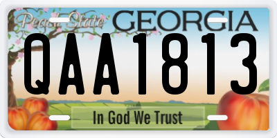 GA license plate QAA1813