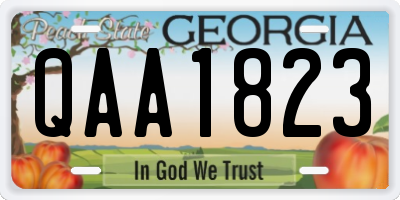 GA license plate QAA1823