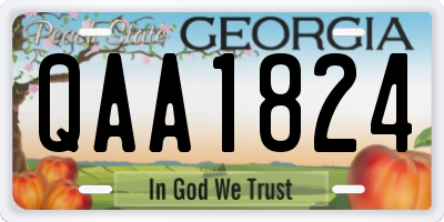 GA license plate QAA1824