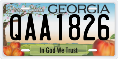 GA license plate QAA1826