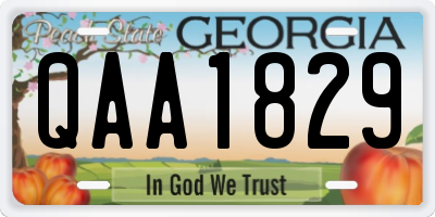 GA license plate QAA1829