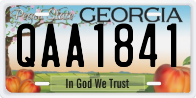 GA license plate QAA1841