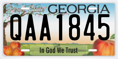 GA license plate QAA1845