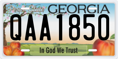 GA license plate QAA1850