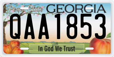 GA license plate QAA1853