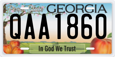 GA license plate QAA1860