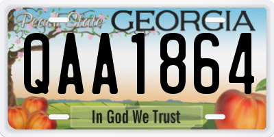 GA license plate QAA1864