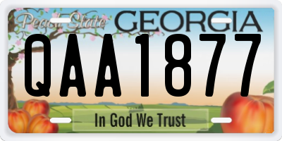 GA license plate QAA1877