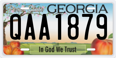 GA license plate QAA1879