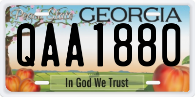 GA license plate QAA1880