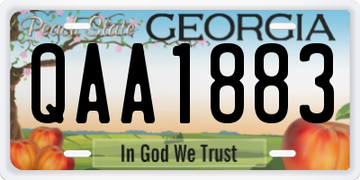 GA license plate QAA1883